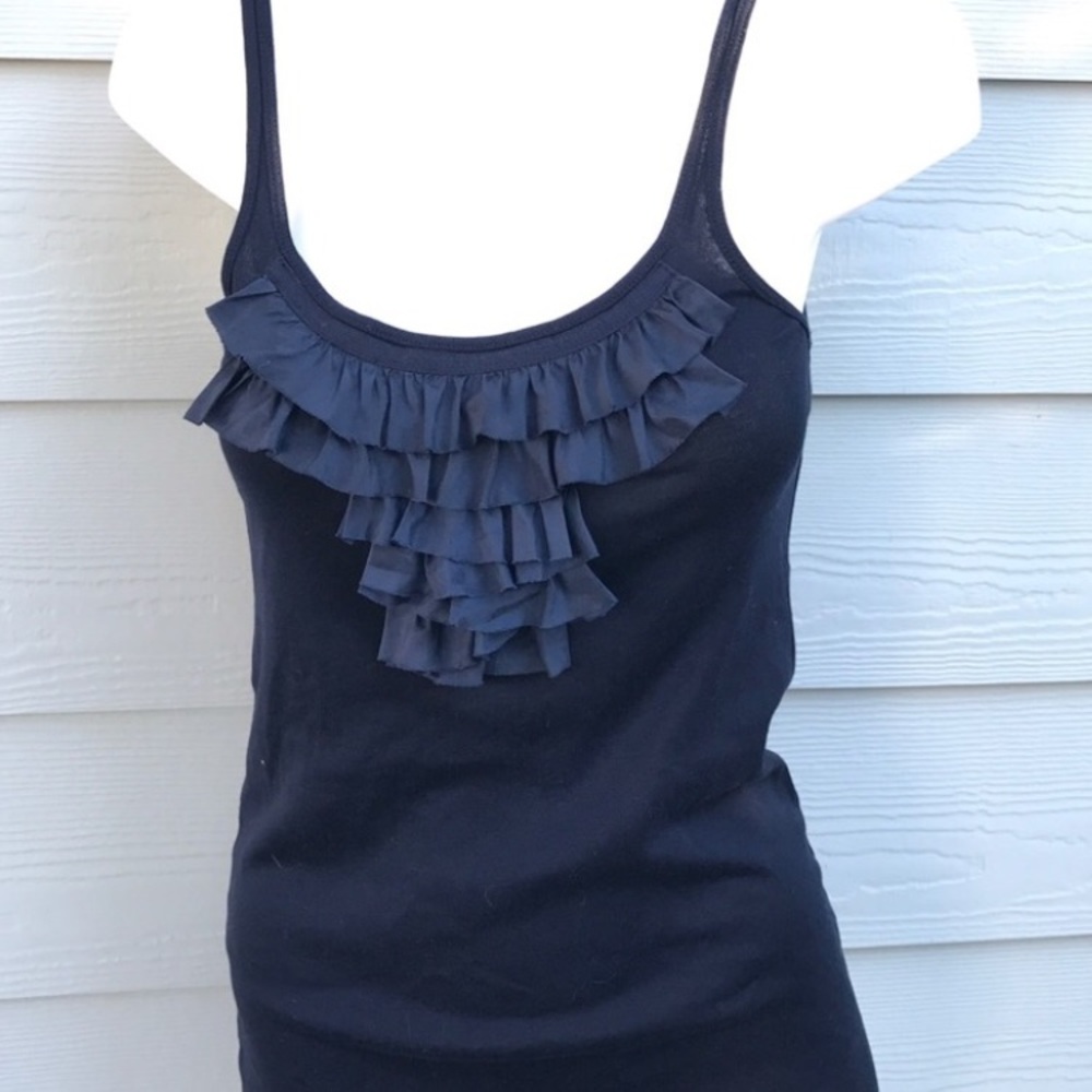 J. Crew navy blue ruffle tank top